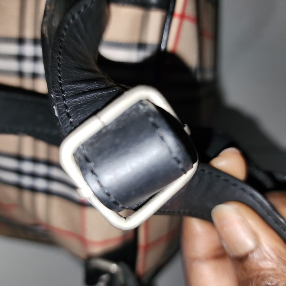 SOLD. Burberry Beige Checkered Backpack - Picture 7 of 15